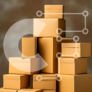 Intra Συλλεκτικό Ξύλινο Παζλ Plywood  4mm - Στοίβα από καφέ κουτιά από χαρτόνι σε ένα ξύλινο τραπέζι Σε Ξύλινο Κουτί - Διαστάσεις: 10x10 cm – 25 κομμάτια