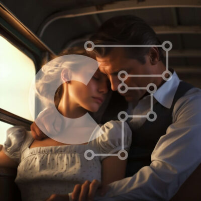 Intra Συλλεκτικό Ξύλινο Παζλ Plywood  4mm - Ρομαντική εικόνα ενός ζευγαριού σε ένα αυτοκίνητο με θέα στην πόλη Σε Ξύλινο Κουτί - Διαστάσεις Puzzle: 10x10 cm – 25 κομμάτια - Image 1