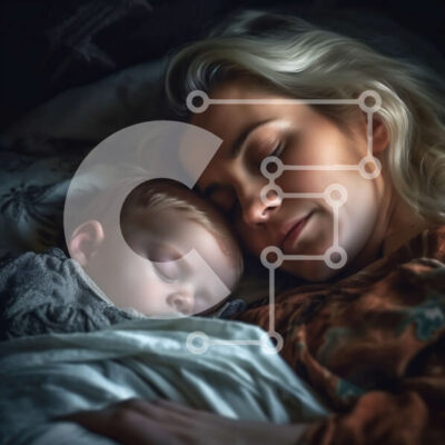 Intra Συλλεκτικό Ξύλινο Παζλ Plywood 4mm - Ειρηνική στιγμή μιας γυναίκας που κοιμάται με το μωρό της Σε Ξύλινο Κουτί - Διαστάσεις Puzzle: 10x10 cm – 25 κομμάτια - Image 1