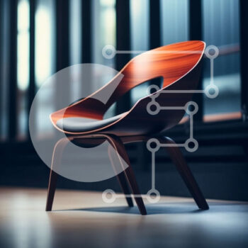 Intra Συλλεκτικό Ξύλινο Παζλ Plywood  4mm - Μοντέρνα Ξύλινη Καρέκλα με Μαύρο Δερμάτινο Κάθισμα και Πλάτη Σε Ξύλινο Κουτί - Διαστάσεις Puzzle: 10x10 cm – 25 κομμάτια - Image 1