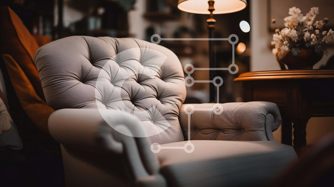 Intra Συλλεκτικό Ξύλινο Παζλ Plywood  4mm - Κομψή λευκή δερμάτινη πολυθρόνα με σχέδιο με κουμπιά Σε Ξύλινο Κουτί - Διαστάσεις Puzzle: 10x10 cm – 25 κομμάτια