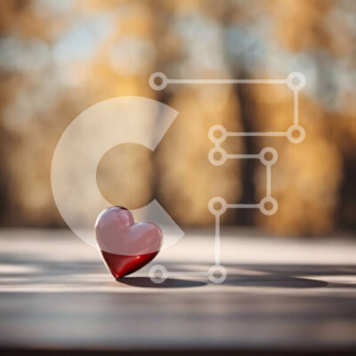 Intra Συλλεκτικό Ξύλινο Παζλ Plywood  4mm - Κόκκινη καρδιά σε ξύλινο τραπέζι με φόντο φύση Σε Ξύλινο Κουτί - Διαστάσεις Puzzle: 10x10 cm – 25 κομμάτια - Image 1