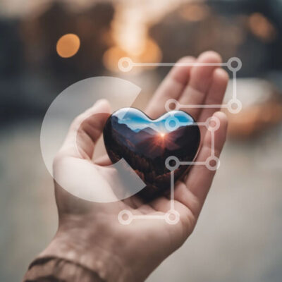 Intra Συλλεκτικό Ξύλινο Παζλ Plywood 4mm - Άτομο που κρατά γυάλινο αντικείμενο σε σχήμα καρδιάς Σε Ξύλινο Κουτί - Διαστάσεις Puzzle: 10x10 cm – 25 κομμάτια - Image 1