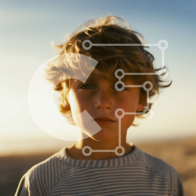 Intra Συλλεκτικό Ξύλινο Παζλ Plywood  4mm - Σοβαρό νεαρό αγόρι που στέκεται στην παραλία και κοιτάζει τον ωκεανό Σε Ξύλινο Κουτί - Διαστάσεις Puzzle: 10x10 cm – 25 κομμάτια - Image 1