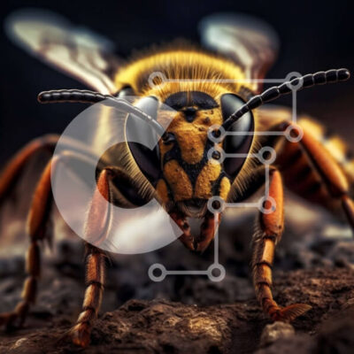 Intra Συλλεκτικό Ξύλινο Παζλ Plywood  4mm - Απίστευτη κοντινή εικόνα του προσώπου μιας μέλισσας με εκπληκτική λεπτομέρεια Σε Ξύλινο Κουτί - Διαστάσεις: 10x10 cm – 25 κομμάτια - Image 1