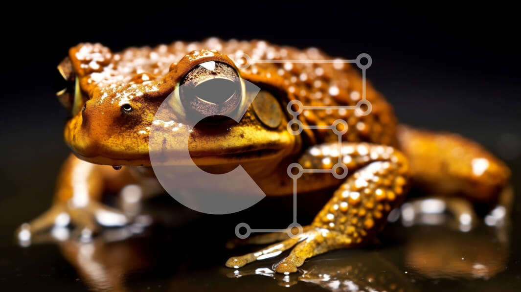 Intra Συλλεκτικό Ξύλινο Παζλ Plywood  4mm - Όμορφη κοντινή εικόνα ενός βατράχου με μοτίβο καφέ και πράσινο χρώμα Σε Ξύλινο Κουτί - Διαστάσεις: 10x10 cm – 25 κομμάτια