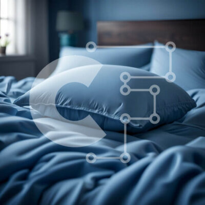 Intra Συλλεκτικό Ξύλινο Παζλ Plywood  4mm - Άνετο υπνοδωμάτιο με μπλε κρεβάτι και κεφαλάρι από σκούρο ξύλο Σε Ξύλινο Κουτί - Διαστάσεις Puzzle: 10x10 cm – 25 κομμάτια - Image 1