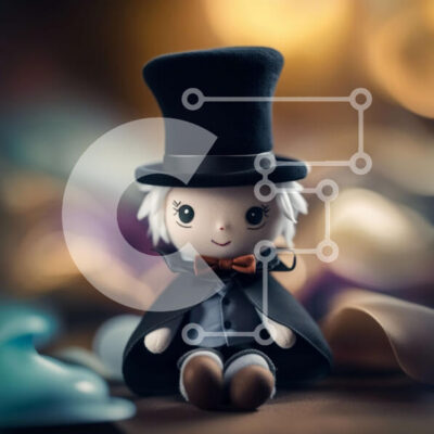 Intra Συλλεκτικό Ξύλινο Παζλ Plywood  4mm - Πολύχρωμη κούκλα σε ξύλινο φόντο Σε Ξύλινο Κουτί - Διαστάσεις: 10x10 cm – 25 κομμάτια - Image 1