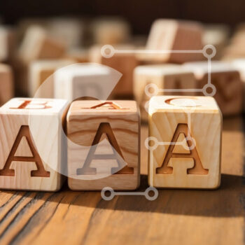 Intra Συλλεκτικό Ξύλινο Παζλ Plywood  4mm - Ξύλινα μπλοκ που γράφουν «aaa» σε ένα τραπέζι Σε Ξύλινο Κουτί - Διαστάσεις Puzzle: 10x10 cm – 25 κομμάτια - Image 1