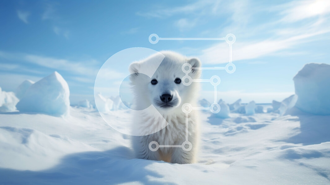 Intra Συλλεκτικό Ξύλινο Παζλ Plywood  4mm - Λευκό πολικό αρκουδάκι σε χιονισμένο τοπίο με παγόβουνα Σε Ξύλινο Κουτί - Διαστάσεις: 10x10 cm – 25 κομμάτια