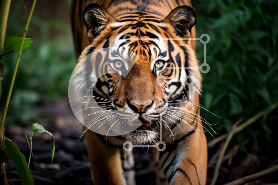 Intra Συλλεκτικό Ξύλινο Παζλ Plywood  4mm - Εκπληκτική εικόνα μιας τίγρης στο φυσικό της περιβάλλον Σε Ξύλινο Κουτί - Διαστάσεις: 10x10 cm – 25 κομμάτια