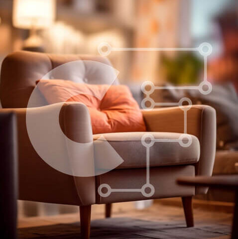 Intra Συλλεκτικό Ξύλινο Παζλ Plywood  4mm - Όμορφη σχεδίαση σαλονιού με άνετο καναπέ, κομψό τραπεζάκι σαλονιού και κλασικά φωτιστικά Σε Ξύλινο Κουτί - Διαστάσεις Puzzle: 10x10 cm – 25 κομμάτια - Image 1