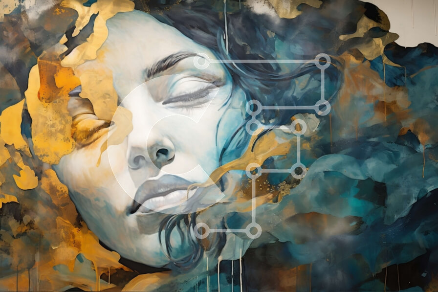 Intra Συλλεκτικό Ξύλινο Παζλ Plywood  4mm - Εκπληκτική εικόνα μιας γαλήνιας γυναίκας με τριχωτά μαλλιά Σε Ξύλινο Κουτί - Διαστάσεις Puzzle: 10x10 cm – 25 κομμάτια