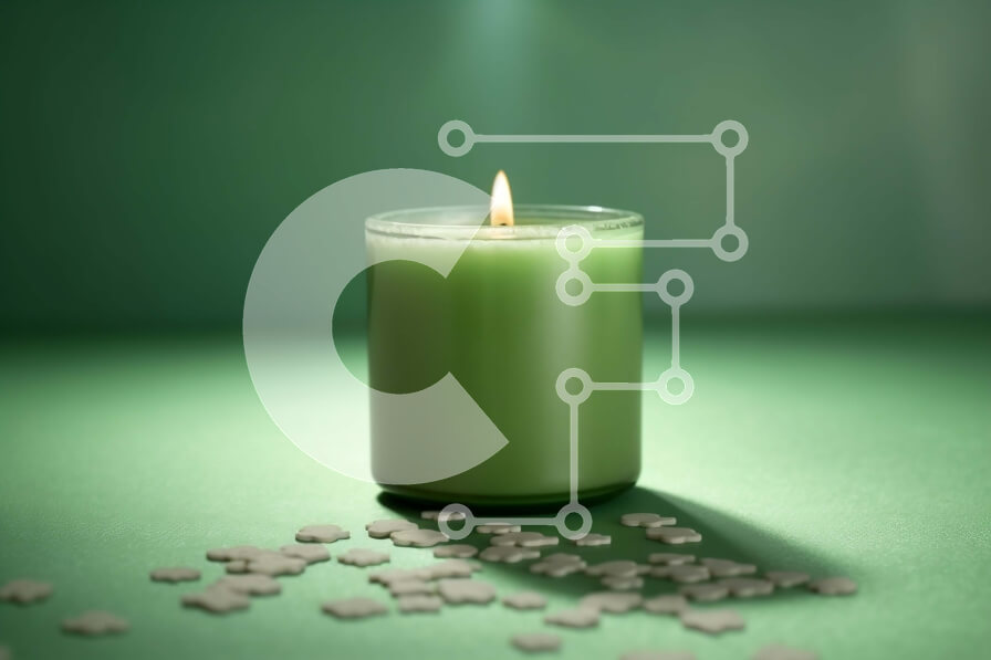 Intra Συλλεκτικό Ξύλινο Παζλ Plywood  4mm - Κερί ημέρας του Αγίου Πατρικίου με τριφύλλια σε μια πράσινη επιφάνεια - Φωτογραφία Αρχείου Σε Ξύλινο Κουτί - Διαστάσεις: 10x10 cm – 25 κομμάτια