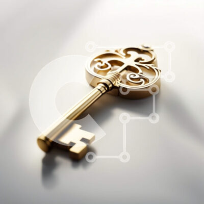 Intra Συλλεκτικό Ξύλινο Παζλ Plywood  4mm - Όμορφη εικόνα ενός χρυσού κλειδιού με περίπλοκα σχέδια Σε Ξύλινο Κουτί - Διαστάσεις: 10x10 cm – 25 κομμάτια - Image 1