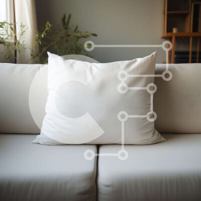 Intra Συλλεκτικό Ξύλινο Παζλ Plywood 4mm - Λευκός καναπές με μαξιλάρι στο σαλόνι Σε Ξύλινο Κουτί - Διαστάσεις Puzzle: 10x10 cm – 25 κομμάτια - Image 1