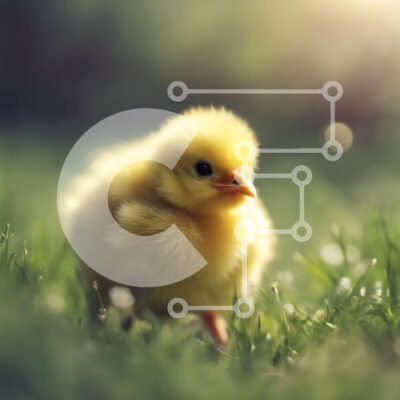 Intra Συλλεκτικό Ξύλινο Παζλ Plywood  4mm - Κίτρινο νεοσσό που στέκεται στην πράσινη χλόη Σε Ξύλινο Κουτί - Διαστάσεις: 10x10 cm – 25 κομμάτια - Image 1