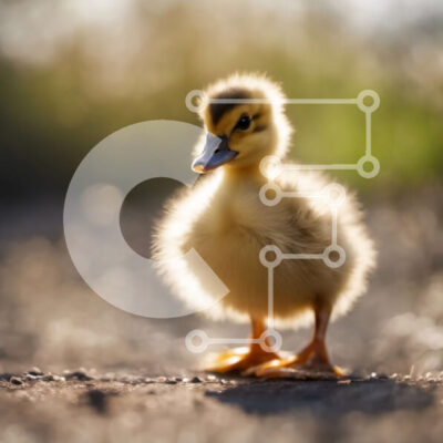 Intra Συλλεκτικό Ξύλινο Παζλ Plywood 4mm - Χαριτωμένο μωρό πάπια που στέκεται στο φως του ήλιου Σε Ξύλινο Κουτί - Διαστάσεις: 10x10 cm – 25 κομμάτια - Image 1