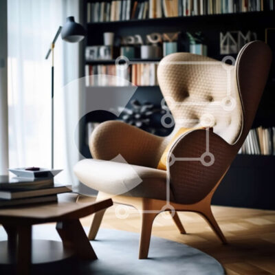 Intra Συλλεκτικό Ξύλινο Παζλ Plywood  4mm - Κομψή και άνετη μοντέρνα πολυθρόνα σε καφέ δέρμα για το σαλόνι σας Σε Ξύλινο Κουτί - Διαστάσεις Puzzle: 10x10 cm – 25 κομμάτια - Image 1