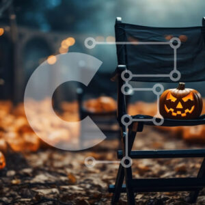 Intra Συλλεκτικό Ξύλινο Παζλ Plywood  4mm - Απόκοσμη καρέκλα αποκριών σε ένα σκοτεινό δάσος με κολοκύθες Σε Ξύλινο Κουτί - Διαστάσεις Puzzle: 10x10 cm – 25 κομμάτια