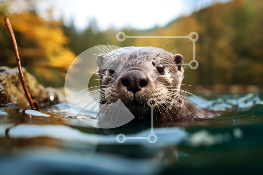 Intra Συλλεκτικό Ξύλινο Παζλ Plywood  4mm - Όμορφη εικόνα μιας περίεργης βίδρας στο φυσικό της περιβάλλον Σε Ξύλινο Κουτί - Διαστάσεις: 10x10 cm – 25 κομμάτια