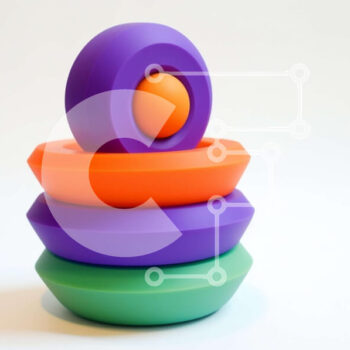 Intra Συλλεκτικό Ξύλινο Παζλ Plywood  4mm - Στοίβα από πολύχρωμα πλαστικά παιχνίδια Σε Ξύλινο Κουτί - Διαστάσεις Puzzle: 10x10 cm – 25 κομμάτια - Image 1