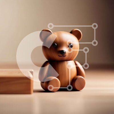 Intra Συλλεκτικό Ξύλινο Παζλ Plywood 4mm - Αξιολάτρευτο ξύλινο αρκουδάκι σε ρουστίκ ξύλινη επιφάνεια Σε Ξύλινο Κουτί - Διαστάσεις: 10x10 cm – 25 κομμάτια - Image 1