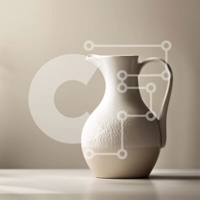 Intra Συλλεκτικό Ξύλινο Παζλ Plywood  4mm - Κομψή εικόνα μιας λευκής κεραμικής στάμνας σε ένα τραπέζι Σε Ξύλινο Κουτί - Διαστάσεις Puzzle: 10x10 cm – 25 κομμάτια - Image 1