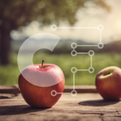 Intra Συλλεκτικό Ξύλινο Παζλ Plywood  4mm - Δύο κόκκινα μήλα σε ξύλινο τραπέζι με φόντο πράσινο γρασίδι Σε Ξύλινο Κουτί - Διαστάσεις: 10x10 cm – 25 κομμάτια - Image 1