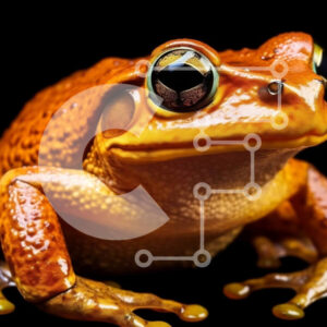 Intra Συλλεκτικό Ξύλινο Παζλ Plywood  4mm - Αξιολάτρευτη εικόνα ενός καφέ βάτραχου σε μαύρο φόντο Σε Ξύλινο Κουτί - Διαστάσεις: 10x10 cm – 25 κομμάτια