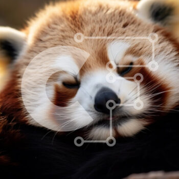 Intra Συλλεκτικό Ξύλινο Παζλ Plywood  4mm - Αξιολάτρευτη εικόνα ενός Κοιμισμένου Κόκκινου Πάντα Σε Ξύλινο Κουτί - Διαστάσεις: 10x10 cm – 25 κομμάτια - Image 1