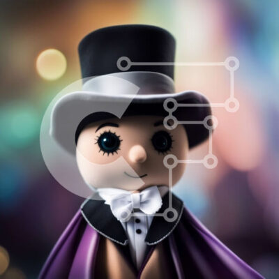 Intra Συλλεκτικό Ξύλινο Παζλ Plywood  4mm - Κομψή εικόνα ενός άνδρα με καπέλο και ακρωτήριο Σε Ξύλινο Κουτί - Διαστάσεις Puzzle: 10x10 cm – 25 κομμάτια - Image 1