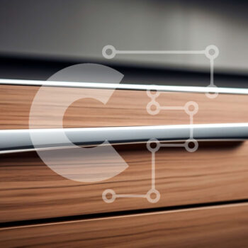 Intra Συλλεκτικό Ξύλινο Παζλ Plywood  4mm - Κοντινό πλάνο ξύλινου ντουλαπιού κουζίνας με λαβή χρωμίου Σε Ξύλινο Κουτί - Διαστάσεις Puzzle: 10x10 cm – 25 κομμάτια - Image 1