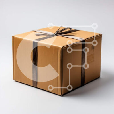 Intra Συλλεκτικό Ξύλινο Παζλ Plywood  4mm - Όμορφη εικόνα από καφέ χαρτόκουτο με μαύρη κορδέλα Σε Ξύλινο Κουτί - Διαστάσεις: 10x10 cm – 25 κομμάτια - Image 1