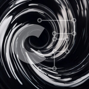 Intra Συλλεκτικό Ξύλινο Παζλ Plywood  4mm - Αφηρημένο μαύρο και άσπρο σπειροειδές σχέδιο Σε Ξύλινο Κουτί - Διαστάσεις Puzzle: 10x10 cm – 25 κομμάτια