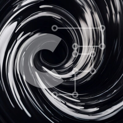 Intra Συλλεκτικό Ξύλινο Παζλ Plywood  4mm - Αφηρημένο μαύρο και άσπρο σπειροειδές σχέδιο Σε Ξύλινο Κουτί - Διαστάσεις Puzzle: 10x10 cm – 25 κομμάτια - Image 1