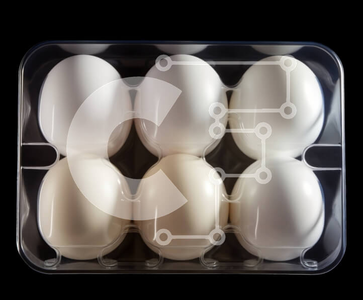 Intra Συλλεκτικό Ξύλινο Παζλ Plywood  4mm - Έξι λευκά αυγά σε διάφανο πλαστικό δοχείο Σε Ξύλινο Κουτί - Διαστάσεις: 10x10 cm – 25 κομμάτια