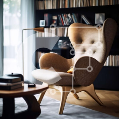 Intra Συλλεκτικό Ξύλινο Παζλ Plywood  4mm - Άνετο σαλόνι με μοντέρνα πολυθρόνα και ράφι Σε Ξύλινο Κουτί - Διαστάσεις Puzzle: 10x10 cm – 25 κομμάτια - Image 1