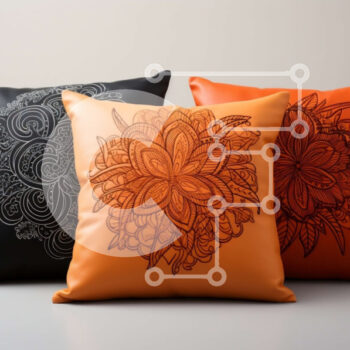 Intra Συλλεκτικό Ξύλινο Παζλ Plywood  4mm - Πολυτελή δερμάτινα μαξιλάρια με περίπλοκα φλοράλ σχέδια Σε Ξύλινο Κουτί - Διαστάσεις Puzzle: 10x10 cm – 25 κομμάτια - Image 1