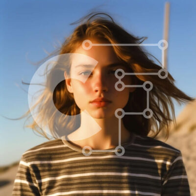 Intra Συλλεκτικό Ξύλινο Παζλ Plywood  4mm - Όμορφη εικόνα μιας νεαρής γυναίκας στην παραλία με καθαρό μπλε ουρανό Σε Ξύλινο Κουτί - Διαστάσεις Puzzle: 10x10 cm – 25 κομμάτια - Image 1