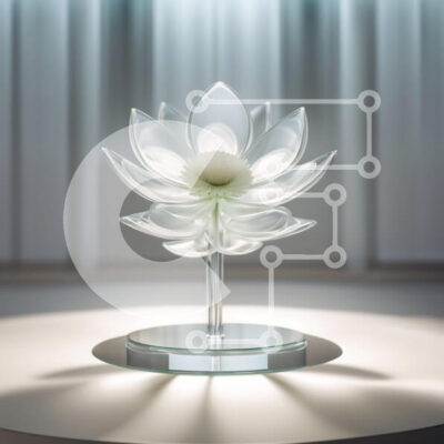 Intra Συλλεκτικό Ξύλινο Παζλ Plywood  4mm - Όμορφη εικόνα ενός διαφανούς γυάλινου βάζου με ένα λευκό λουλούδι Σε Ξύλινο Κουτί - Διαστάσεις: 10x10 cm – 25 κομμάτια - Image 1