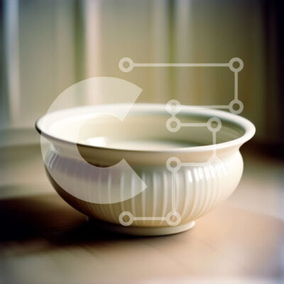 Intra Συλλεκτικό Ξύλινο Παζλ Plywood  4mm - Όμορφο λευκό κεραμικό μπολ σε ξύλινο τραπέζι Σε Ξύλινο Κουτί - Διαστάσεις: 10x10 cm – 25 κομμάτια - Image 1