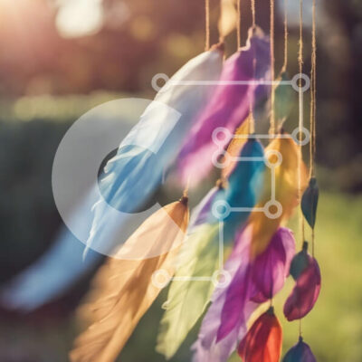 Intra Συλλεκτικό Ξύλινο Παζλ Plywood  4mm - Πολύχρωμα φτερά που κρέμονται σε κορδόνι Σε Ξύλινο Κουτί - Διαστάσεις Puzzle: 10x10 cm – 25 κομμάτια - Image 1