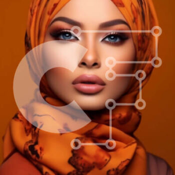 Intra Συλλεκτικό Ξύλινο Παζλ Plywood  4mm - Όμορφη γυναίκα με πορτοκαλί μαντίλα και μακιγιάζ Σε Ξύλινο Κουτί - Διαστάσεις Puzzle: 10x10 cm – 25 κομμάτια - Image 1