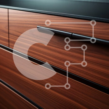 Intra Συλλεκτικό Ξύλινο Παζλ Plywood  4mm - Κοντινό πλάνο μοντέρνας ξύλινης κομοδίνας με μαύρη λαβή Σε Ξύλινο Κουτί - Διαστάσεις Puzzle: 10x10 cm – 25 κομμάτια - Image 1