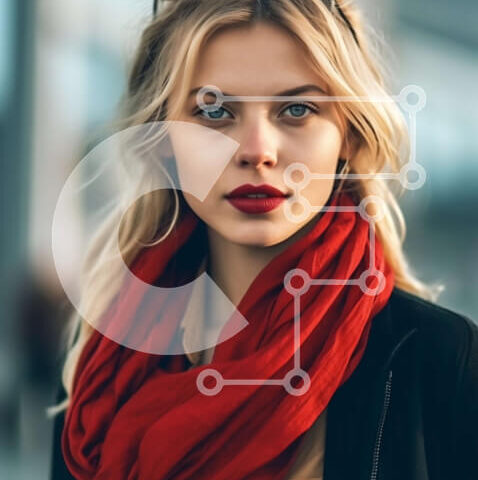 Intra Συλλεκτικό Ξύλινο Παζλ Plywood  4mm - Νεαρή γυναίκα που στέκεται μπροστά από το σύγχρονο κτήριο Σε Ξύλινο Κουτί - Διαστάσεις Puzzle: 10x10 cm – 25 κομμάτια - Image 1