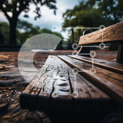 Intra Συλλεκτικό Ξύλινο Παζλ Plywood  4mm - Γαλήνια εικόνα ενός ξύλινου πάγκου σε ένα πάρκο Σε Ξύλινο Κουτί - Διαστάσεις Puzzle: 10x10 cm – 25 κομμάτια - Image 1