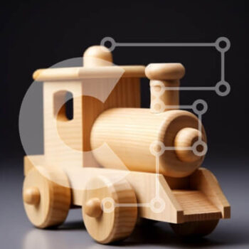 Intra Συλλεκτικό Ξύλινο Παζλ Plywood  4mm - Ξύλινο παιχνίδι τρένο σε γκρι φόντο Σε Ξύλινο Κουτί - Διαστάσεις Puzzle: 10x10 cm – 25 κομμάτια - Image 1