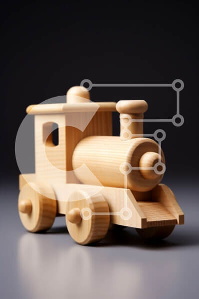 Intra Συλλεκτικό Ξύλινο Παζλ Plywood  4mm - Ξύλινο παιχνίδι τρένο σε γκρι φόντο Σε Ξύλινο Κουτί - Διαστάσεις Puzzle: 10x10 cm – 25 κομμάτια