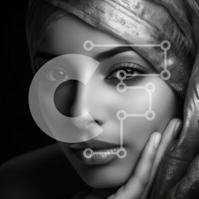 Intra Συλλεκτικό Ξύλινο Παζλ Plywood 4mm - Εκπληκτικό πορτρέτο μιας σοβαρής γυναίκας που φορά μαντίλα Σε Ξύλινο Κουτί - Διαστάσεις Puzzle: 10x10 cm – 25 κομμάτια - Image 1